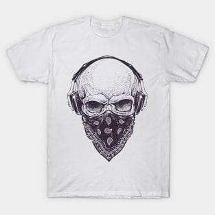 Skull in Headphones T-Shirt